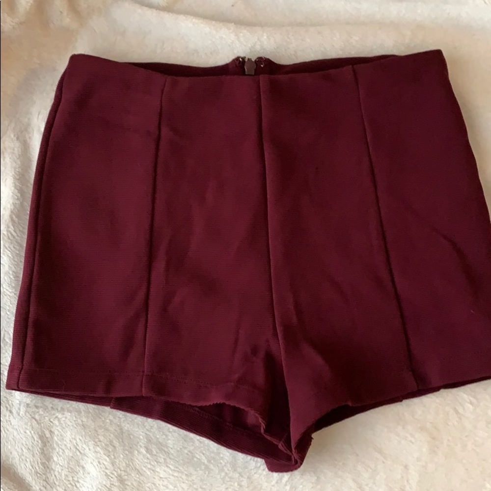 Forever 21 Maroon Ribbed Shorts